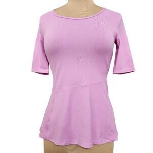 Susan Lucci Scoopneck Pink Half Sleeve T Shirt Stretchy Top XS Minimal Casual